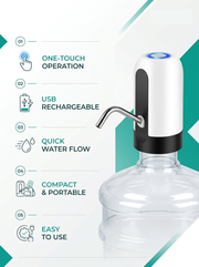 Automatic Water Bottle Pump Dispenser – Rechargeable USB Electric Water Dispenser for Home & Office