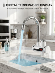 Electric Instant Water Heater Tap 2500W | Hot & Cold Water Faucet with Digital Temperature Display