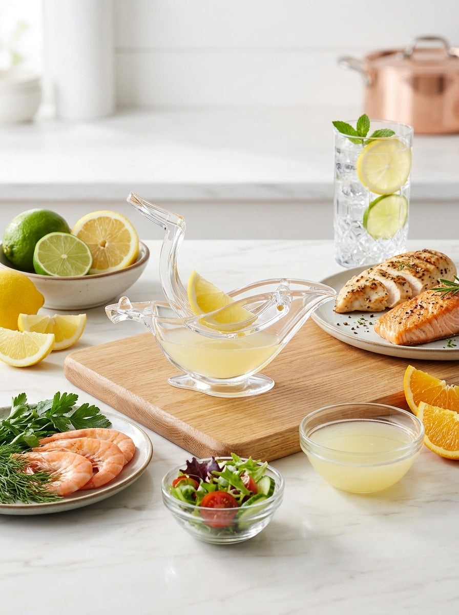 Manual Lemon Juicer & Squeezer – Crystal Clear Citrus Fruit Press