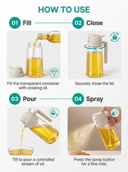 2-in-1 Oil Sprayer & Pourer – Premium Kitchen Oil Bottle