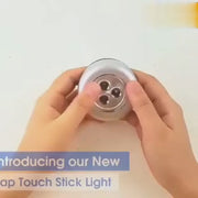 Mini LED Push Light 3 LED | Wireless Touch Sensor Stick-On Wall Light for Stairs, Cabinets & Wardrobe